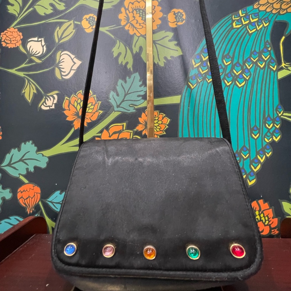 Bally Black Crossbody Bag with Colorful Gem Accents - Picture 2 of 6